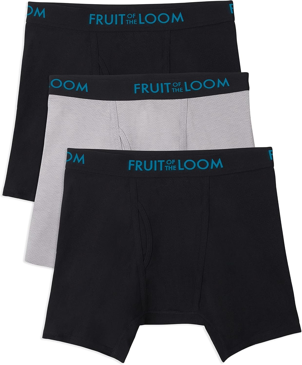 Fruit of the Loom Men's Men's Breathable Boxer Briefs, Moisture Wicking Underwear, Assorted Color Multipacks - Image 2