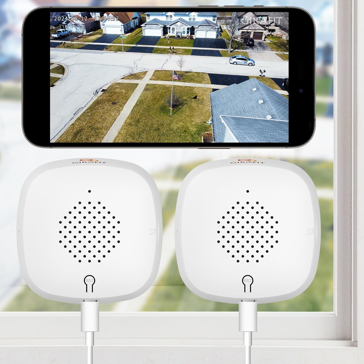 Girafit 3MP 2K Window Camera,2.4GHz&5GHz WiFi Indoor Cameras for Home Security 2 Pack with ChroMax Al Color Night Vision,Person & Motion Detection,24/7 Recording,Easy&Quick Install - Image 2