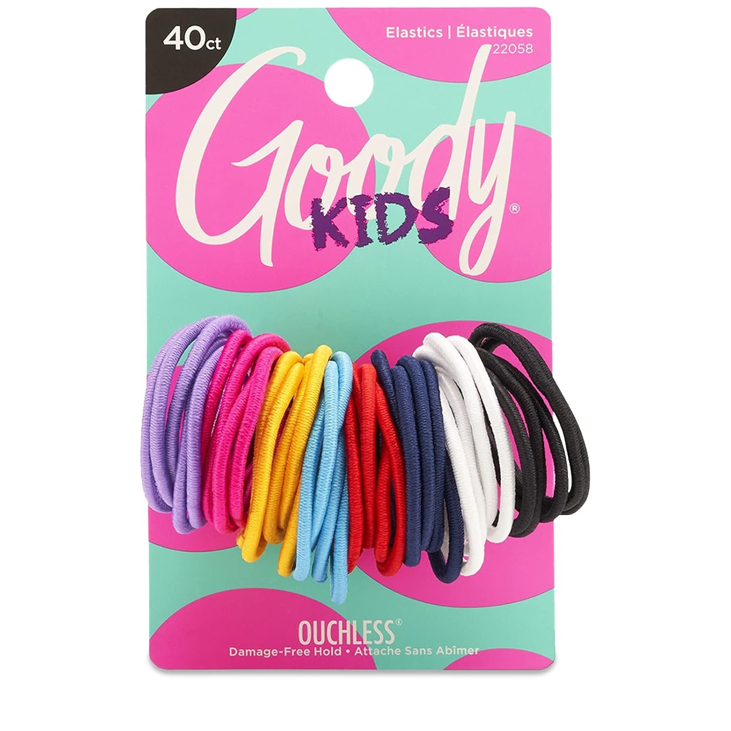 Goody Kids Ouchless Hair Elastics – No Pull, No Breakage, Tangle-Free Hold for Fine Hair – 40 Count, Assorted Colors, Long-Lasting Ponytail Holders for Girls & Boys - Image 2