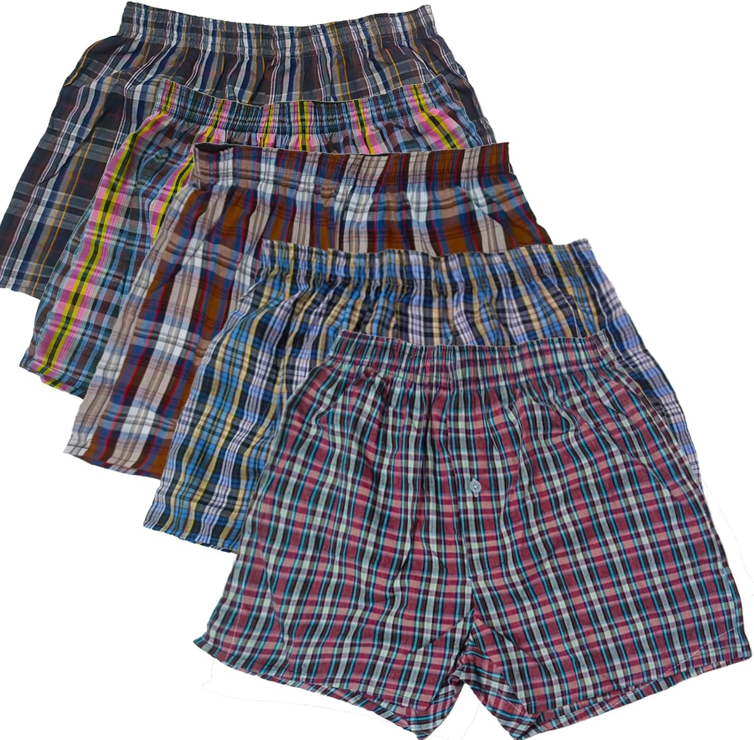 Men's Underwear Boxers 2-Pack, Cotton Woven Underwear, Shorts Assorted Colors Boxers for Men Random 2 PCS/SET - Image 2