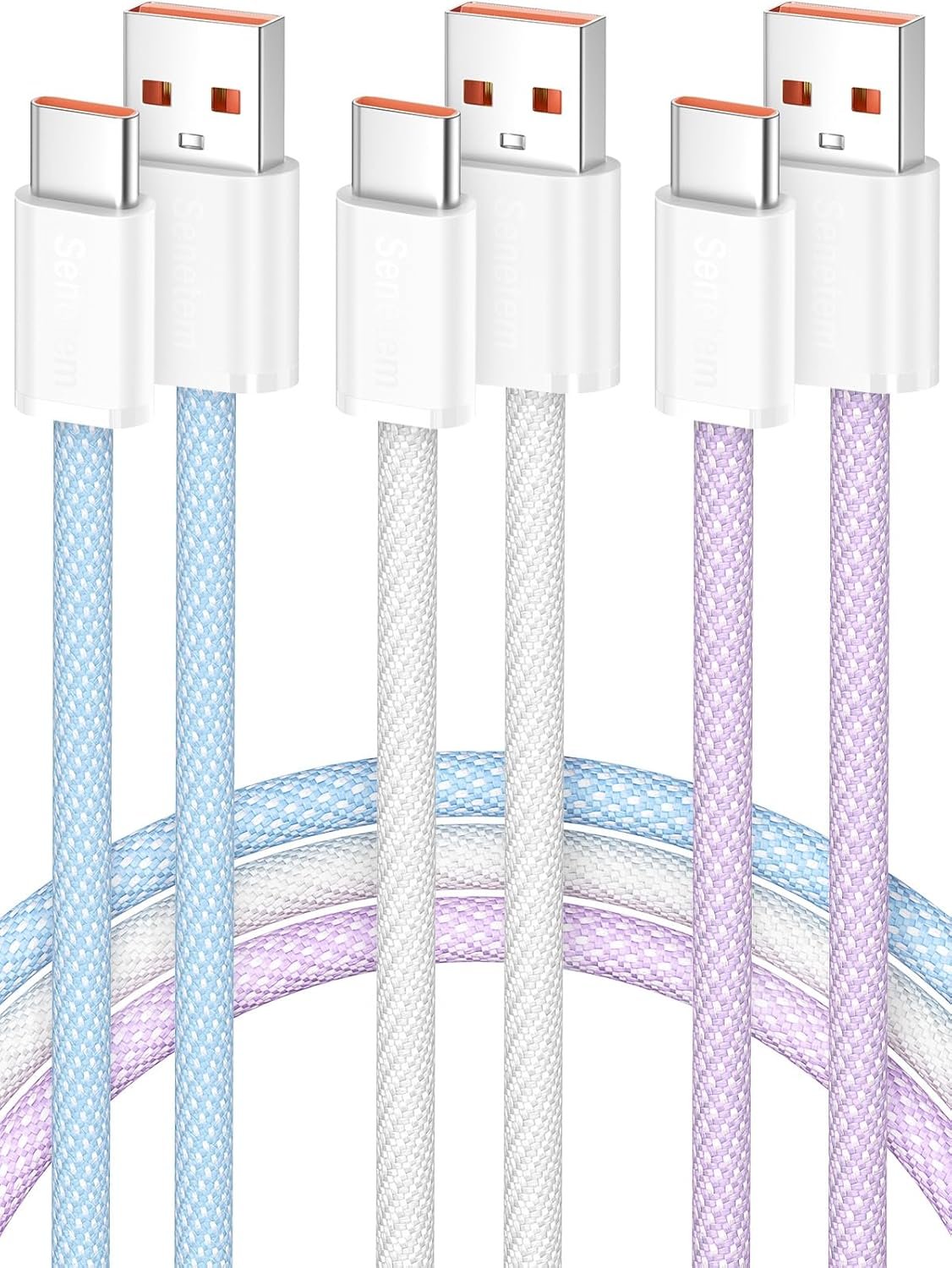 Senetem USB C Cable 10FT 3-Pack, USB A to USB Type C Long Charger Cord, 3A Fast Charging Compatible with iPhone 15 16 17 Pro, Samsung S24/S23 S22/Note 20/10, Car Play, Apple iPad Android Accessories - Image 2