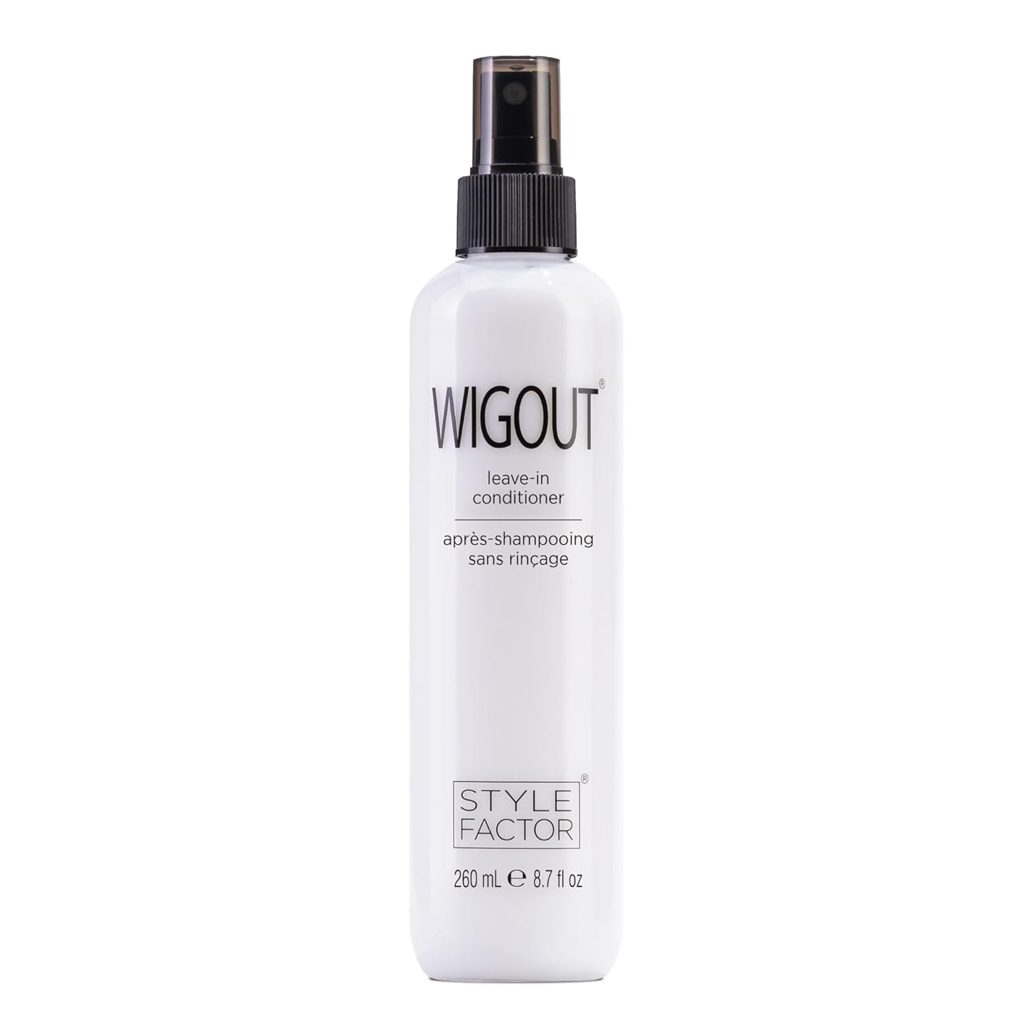 Style Factor WIGOUT Leave-In Conditioner Spray – Lightweight Hydrating & Conditioning Mist Controls Frizz, Adds Shine & Softness For Dry Damaged Hair No-Rinse Formula for All Hair Types - White, 8.8oz - Image 2