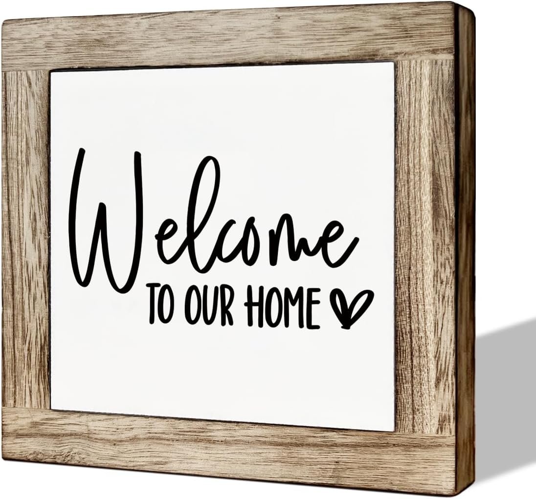 Welcome Sign, Wooden Box Signs for Home Decor, Freestanding Welcome Decor Sign, Farmhouse Decor for Entryway, Front Door Decortion, Housewarming Tabletop Decortion - Image 2
