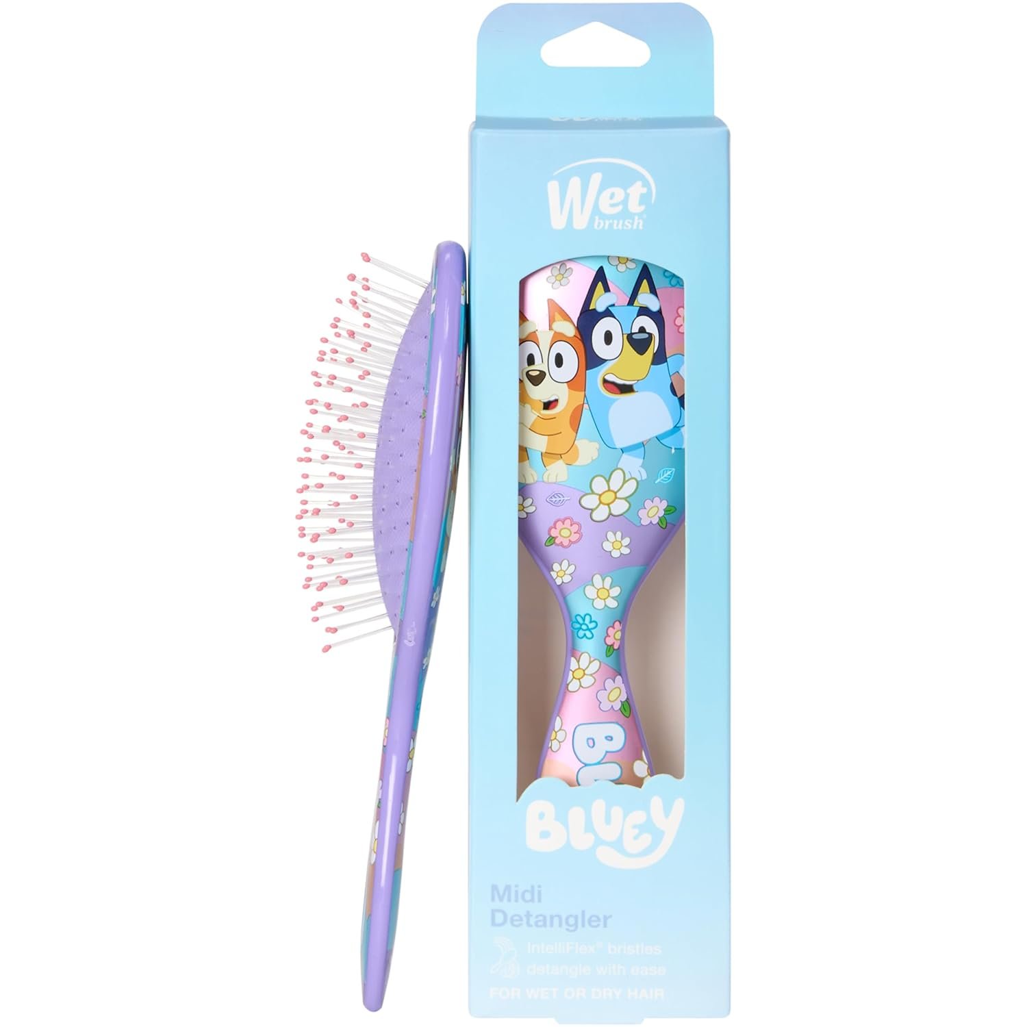 Wet Brush Bluey & Bingo Kids Midi Hair Brush, Smaller Size For Little Hands, Soft Bristles Detangle Knots With Ease, Ergonomic Handle, For All Hair Types, Limited Edition, Purple - Image 2
