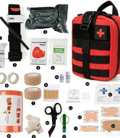 337Pieces Survival First Aid Kit, Durable 600D Nylon Trauma Bag, Essential Gear and Equipment, Emergency Kits for Camping Huntin 1