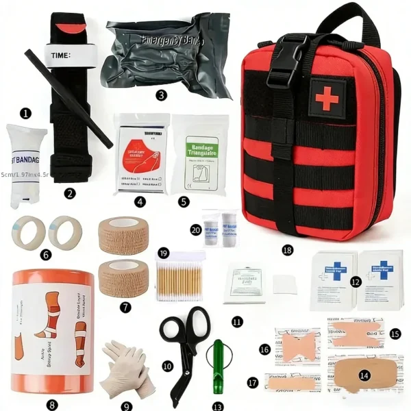 337Pieces Survival First Aid Kit, Durable 600D Nylon Trauma Bag, Essential Gear and Equipment, Emergency Kits for Camping Huntin