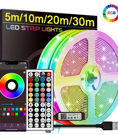 RGB Led Strip Lights 5m 10m 20m 30m Led Room Light with APP Control Flexible Ribbon Luces Led Tape for Room Bedroom Decoration