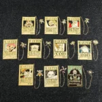One Piece Luffy Zoro Wanted Metal Bookmarks for Book Lover Book Mark School Supplies Collection Gift for Anime Fans
