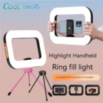 New Handheld Ring LED Rechargeable Fill Light Portable Mobile Phone Live Broadcast Photography Desktop Rabbit Cage Selfie Light
