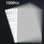 50/100pcs Clear A4 Plastic File Folders – 11-Hole 3-Ring Binder Compatible, Durable PP Document Sleeves for Office, School, Home