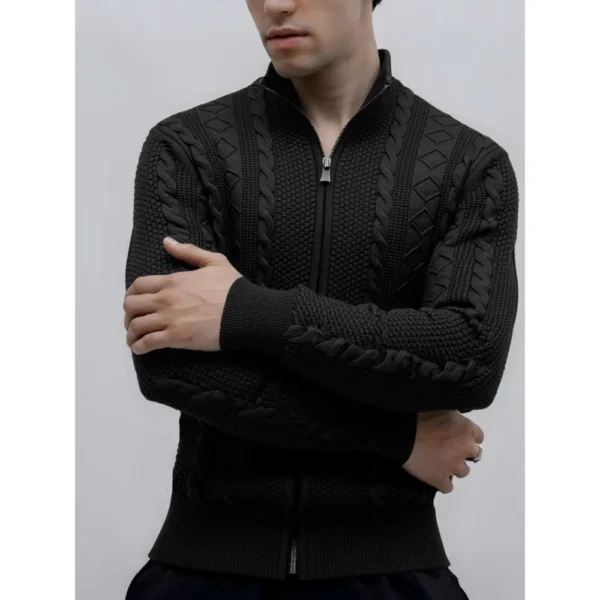 AIOPESON 2024 Classic Zip Up Jacket Men Cotton Solid Color Fleece Lined Winter Warm Outdoor Sports Luxury Casual Mens Outerwear