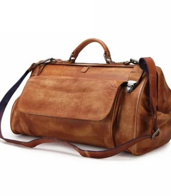 Vintage 100% Genuine Leather Duffel Bag Travel Luggage Bag Doctor Overnight Bag Designer Shoulder Messenger Bag Tote Handbag 1