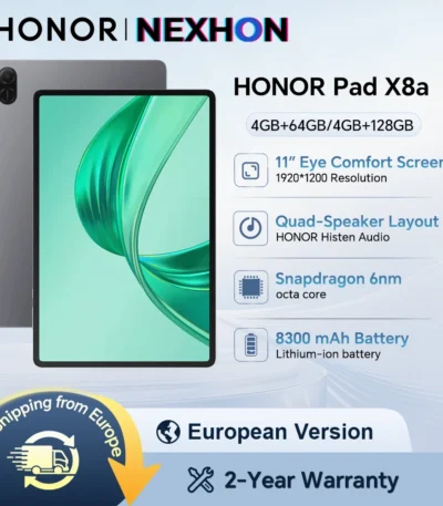 HONOR Pad X8a,EU Version Tablet,11-inch High Refresh Rate Eye Comfort,8300mAh Battery, Quad-speaker, Slim Metal Design, HONOR Android Tablet 1