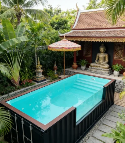 Customized Prefabricated 20ft Shipping Container Pool Above Ground for Adults & Kids Durable with High Quality Pump 1