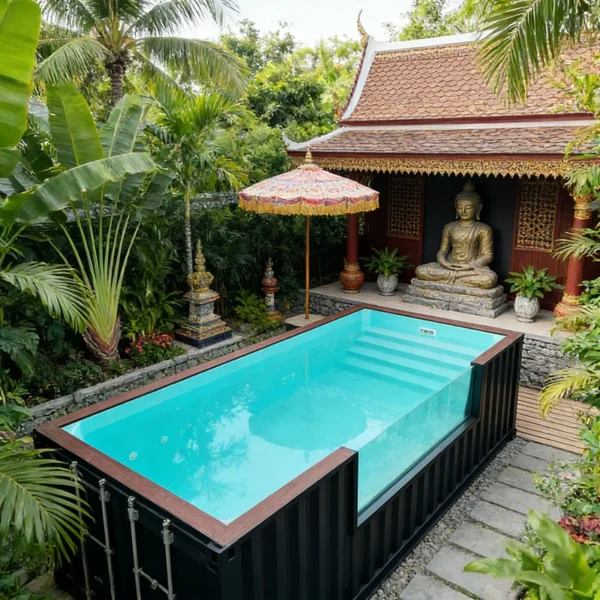 Customized Prefabricated 20ft Shipping Container Pool Above Ground for Adults & Kids Durable with High Quality Pump