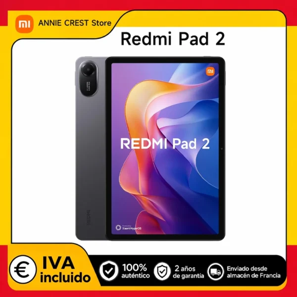 Xiaomi Redmi Pad 2 9000mAh Battery 11-inch Wi‑Fi 5 2.5K 90 Hz Display MediaTek Helio G100 Processor Ultra HyperOS IPv6 8MP Camera Fast Charging