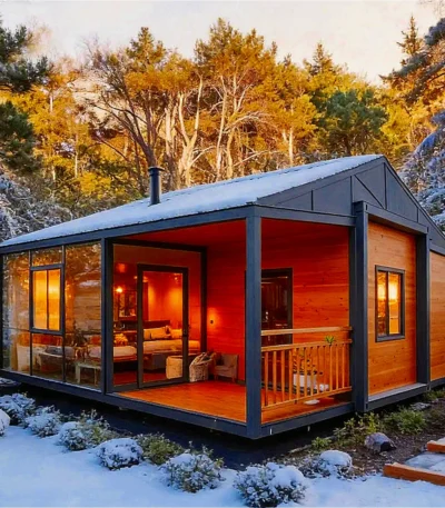 Foldable Expanded Container House Prefab Vacation Folding House Prefabricated Tiny Home 20ft Mobile House Container for Portugal 1