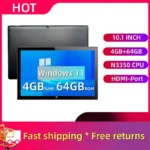 Windows 11 Tablet 10.1 INCH 4GB RAM 64GB ROM 64bit Intel Atom N3350 Quad Core Dual Cameras 1920 X 1200 IPS Type-C USB 3.0 Port