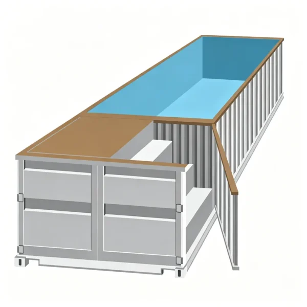 Piscinas Containers Shipping Pool Heavy Movable Swimming Container For Rural Villa Scenic Resort Leisure Build
