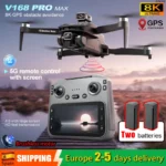 Local shipping V168 MAX Drone GPS 5G WiFi FPV with screen LCD HD, double camera, obstacle avoidance, hover by optical flux, brushless motor, foldable, RTF