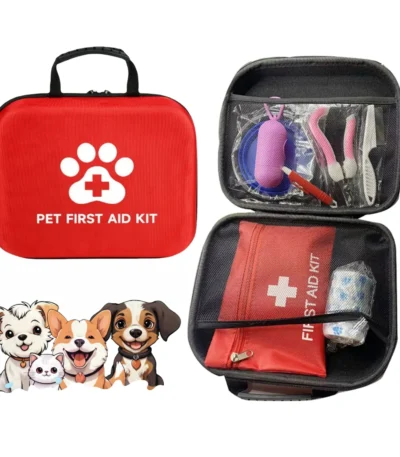 38Pcs Dog Cat First Aid Kit Emergency Care with Tick Remover Leash Pet Medical Supplies for Travel Hiking Home Essentials 1