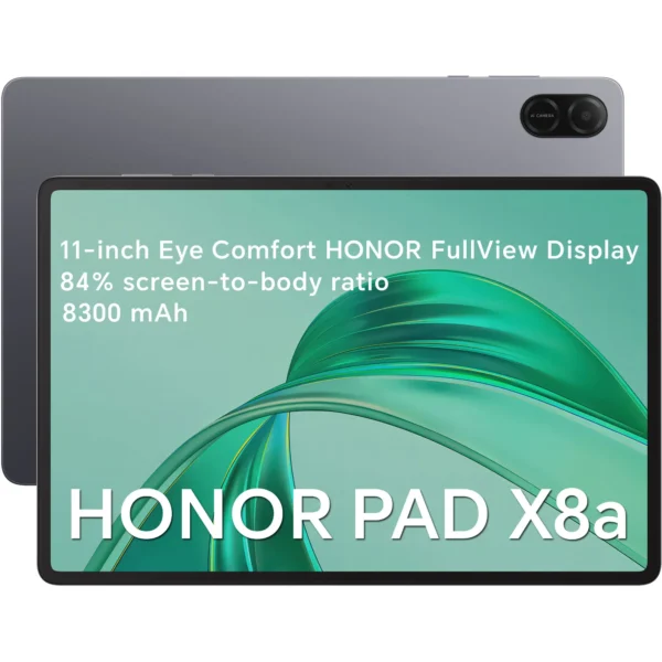 HONOR Pad X8a tablet, 4 GB RAM/128 GB ROM, 8300 mAh, 11-inch 90Hz screen with eye protection, 4 speakers, Android 14, Space Gray