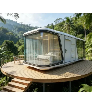 China Factory Mobile Luxury Capsule Homes House Hotel Container House With Bathroom Shower Outdoor 1