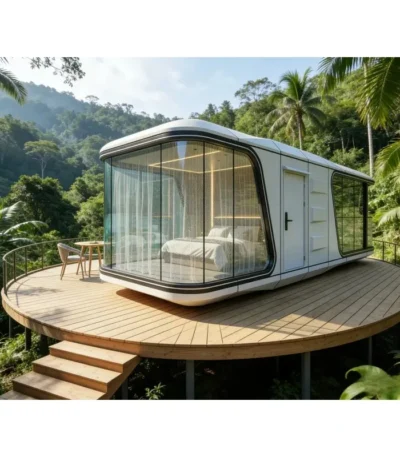 China Factory Mobile Luxury Capsule Homes House Hotel Container House With Bathroom Shower Outdoor 1