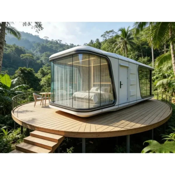 China Factory Mobile Luxury Capsule Homes House Hotel Container House With Bathroom Shower Outdoor