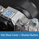 1 set Metal Sakura Camera Hot Shoe Cover + Shutter Release Button Protective Cap for Canon Nikon Z30 Sony Fuji XT5 XS20 Cameras