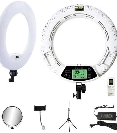 18inch Led Ring Lights with Tripod 96w Perfessional Yidoblo FE480 Photo Studio Video Lamp Bi-color for Beauty Salon Makeup Vlog