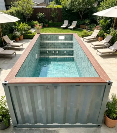 Customized Containers Shipping Pool With Prefab Pool Weather Resistant For Villa Courtyard Permanent Facility 1