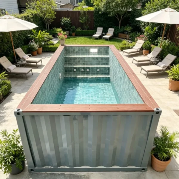 Customized Containers Shipping Pool With Prefab Pool Weather Resistant For Villa Courtyard Permanent Facility