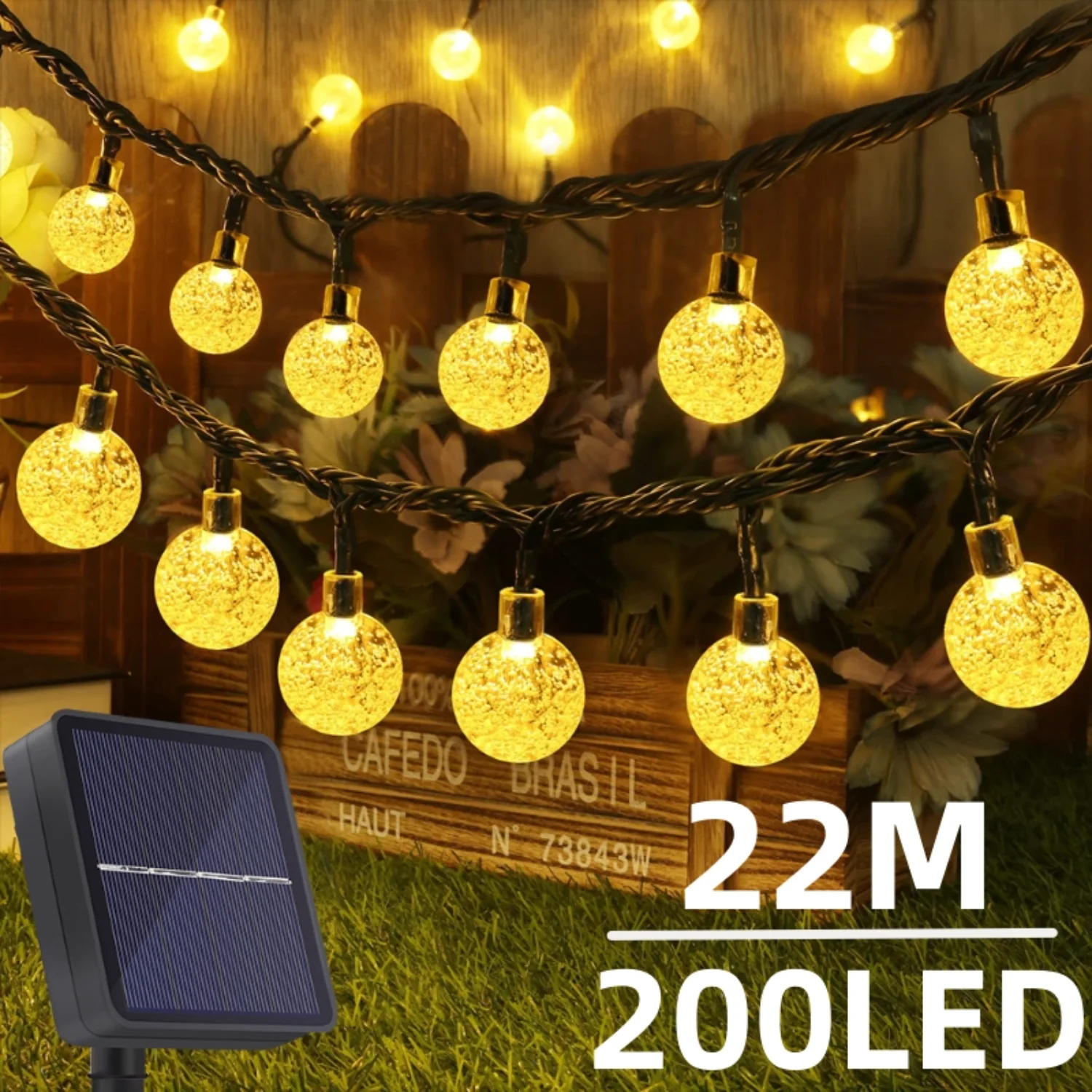 Solar String Lights Outdoor 200 Led Crystal Globe Lights Waterproof Solar Festoon Fairy Light for Garden Christmas Outdoor Decor Solar String Lights Outdoor 200 Led Crystal Globe Lights Waterproof Solar Festoon Fairy Light for Garden Christmas Outdoor Decor