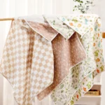 Happyflute Hooded Baby Towel 1Pc Cotton Soft Absorbent Reusable Washable Comfortable Gentle Care Newborn Toddler Bath Wrap