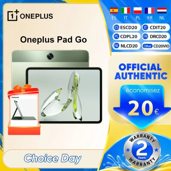 Oneplus Pad Go 8+128G All Play All Day 8000mAh LTE Industry-leading 2.4K 28.85cm Eye Care Display Dolby Atmos Quad Speakers
