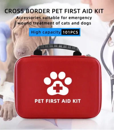 101pcs/194pcs Pet First Aid Kit for Dogs & Cats - Emergency Bag for Hiking, Camping, Hunting, Home - Portable First-Aid Supplies 1