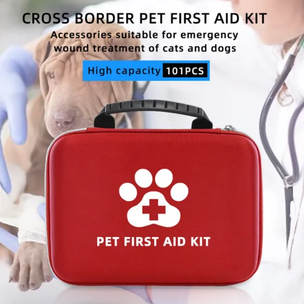 101pcs/194pcs Pet First Aid Kit for Dogs & Cats – Emergency Bag for Hiking, Camping, Hunting, Home – Portable First-Aid Supplies