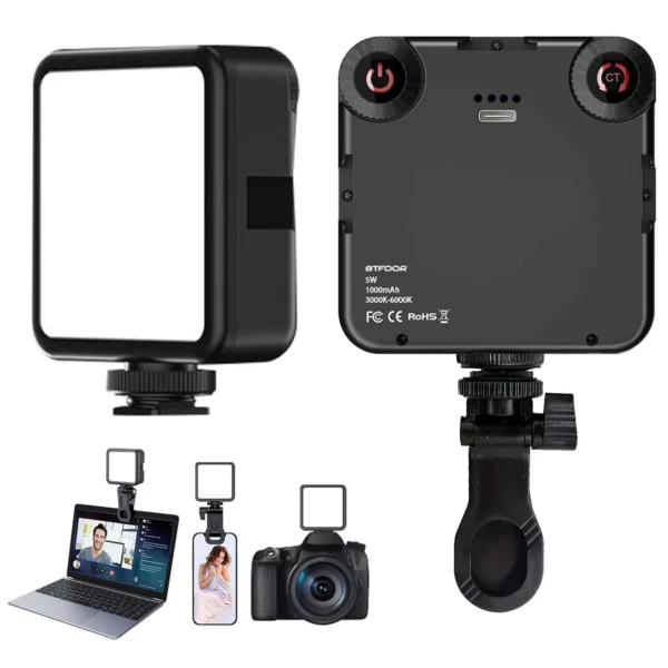 LED Clip Video Light Portable Photography On-Camera 3000K-6000K Bi-Color Lighting Cold Shoe For DSLR Camera Camcorder Gopro Vlog