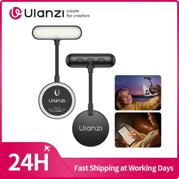 Ulanzi M10 Flexible Phone Light Video Light Magnet for iPhone 17 16 15 14 for Huawei for Xiaomi Selfie Reading Vlog