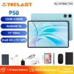 Teclast P50 Tablet 11″ Android 16 90Hz Display T606 8-Core 12GB RAM (4GB+8GB) 128GB ROM 4G LTE GPS WiFi BT5.0 7000mAh Type-C