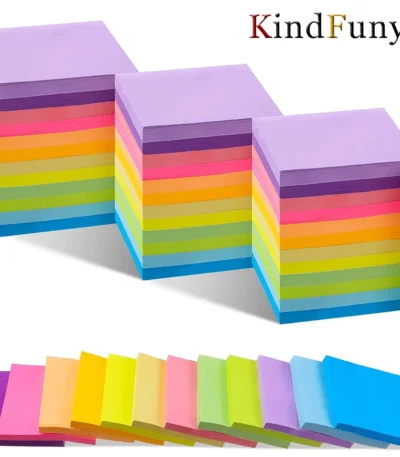 6 Pcs Fluorescent color 3*3inch Sticky Note Note Pads Stickers Planner Sticker Notepad Memo pad School Office Supplies 1