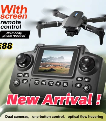 New Upgrade E88 Drone Remote Control with Screen Dual Camera Optical Flow Localization 2.4GRC Quadcopter Onebutton Takeoff Drone 1