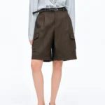 DUSHU Women’s Mountain-inspired Workwear Capri Pants & Wide-leg Casual Shorts Spring/Summer 2026 New Arrival Polyester Pants