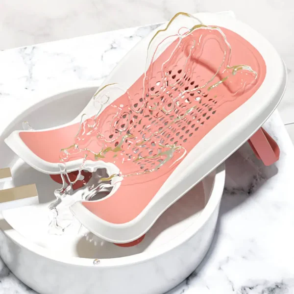 Baby Bath Support Seat Anti-slip Suction Cup Newborn Bathtub Lying Rack Rubber Baby Shower Bathing Chair with Free Bath Toy Gift