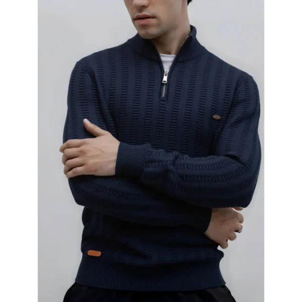 AIOPESON Luxury Striped Pullover Men Old Money Style Cotton Knitwear Thick Warm Crew Neck Winter Social Sweater Male