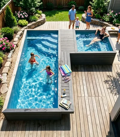 Inground Pool Container Pool Buried Type Assembled Swimming Container Stable Safe Outdoor Family Daily Swimming Leisure Product 1