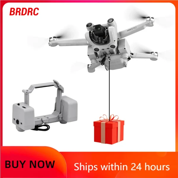BRDRC 500M Airdrop System for DJI Mini 3/3 Pro Drone Fishing Bait Wedding Gift Deliver Thrower Lightweight Accessories Load 100g