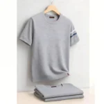 AIOPESON Men’s O-Neck T-Shirt 100% Cotton Soft Comfortable Casual Lightweight Solid Top for Daily Wear
