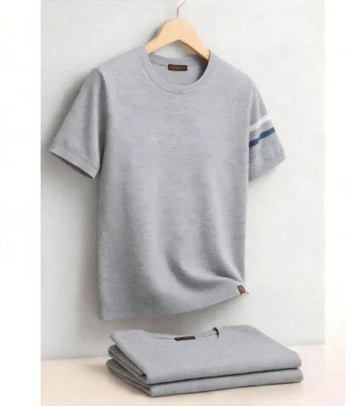 AIOPESON Men's O-Neck T-Shirt 100% Cotton Soft Comfortable Casual Lightweight Solid Top for Daily Wear 1
